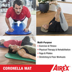 Airex Official Coronella Exercise Mat - Home Workout For Rehabilitation, Strength Training, Aerobics, Water Fitness, Workouts, F