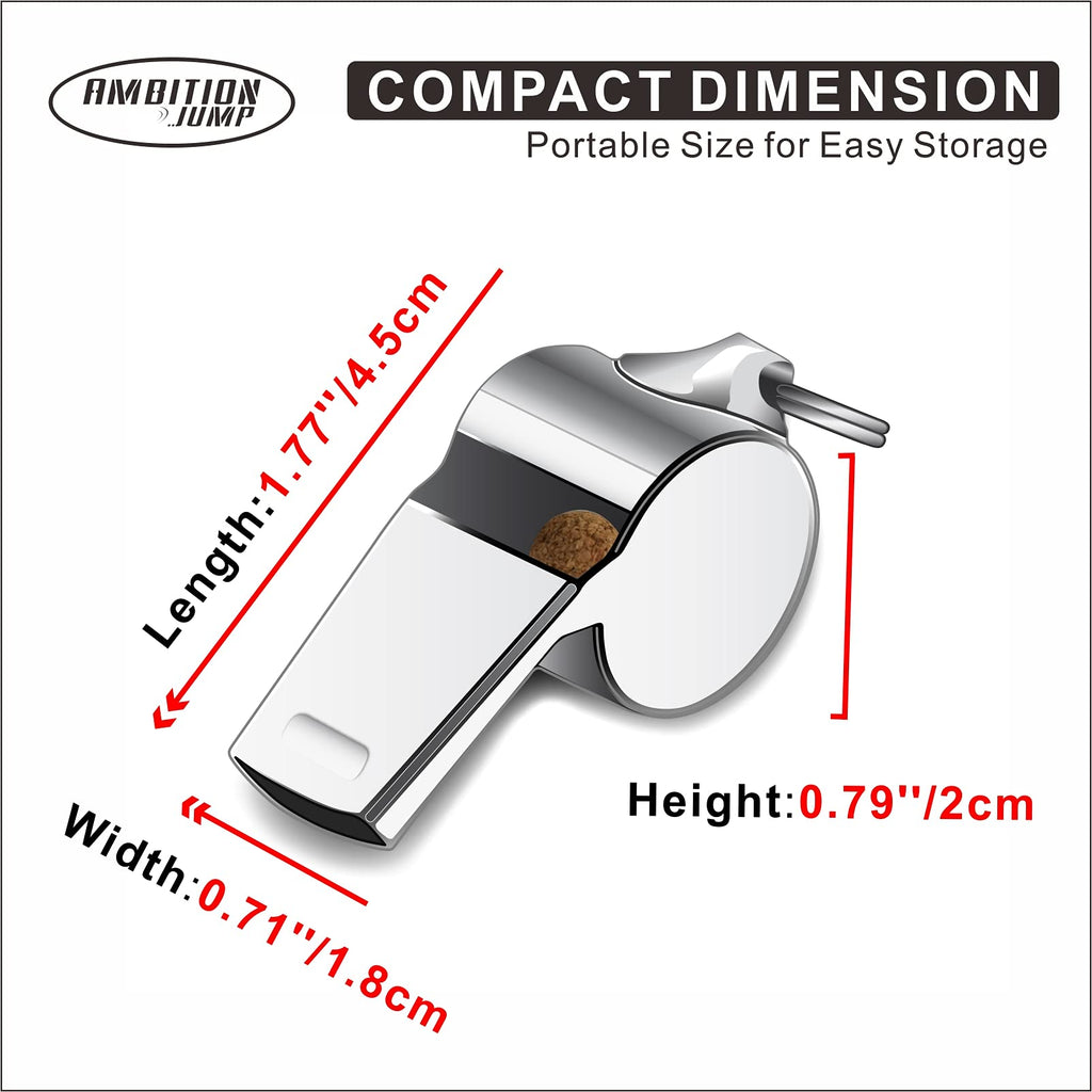 Ambitionjump Whistle For Coaches, Metal Whistles For Adults With Lanyard, Loud Sport Whistle For Referee Teacher Police Soccer G