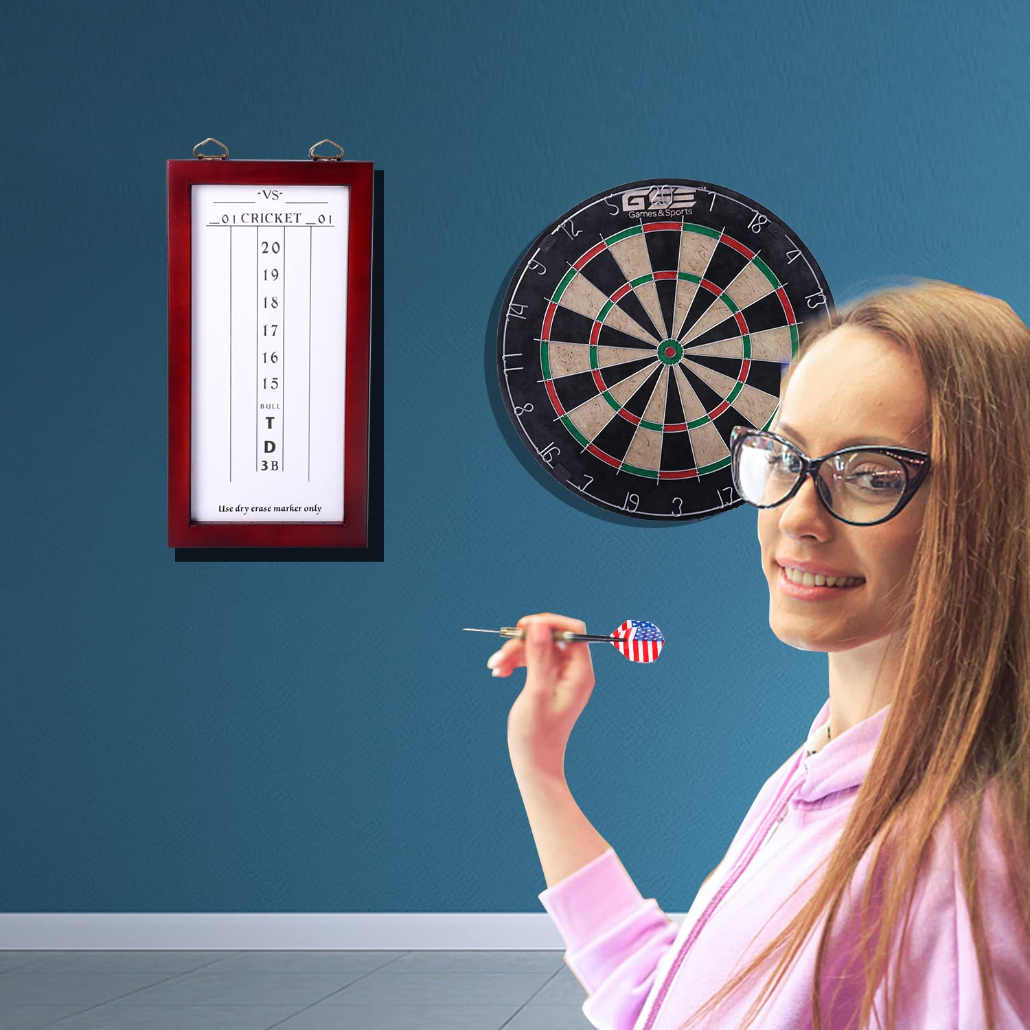 Gse Dry-Erase Dart Scoreboard For Dart Board Cricket And 01 Dart Games With Marker (Dry-Erase Scoreboard)