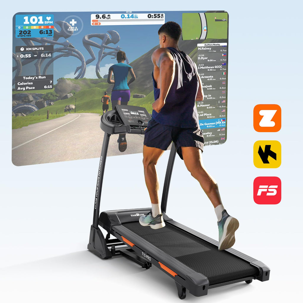 THERUN Treadmills for Home, Walking Pad with Auto Incline 0-15%, Workout Equipment for Running & Walking, Folding Treadmill with