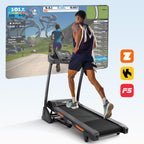THERUN Treadmills for Home, Walking Pad with Auto Incline 0-15%, Workout Equipment for Running & Walking, Folding Treadmill with