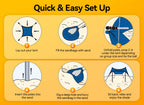 Beach Tent, Camping Sun Shelter 10 X 10Ft, With 4 Sandbags, Upf50+, Includes Sand Shovel, Ground Pegs & Stability Poles, Pop Up