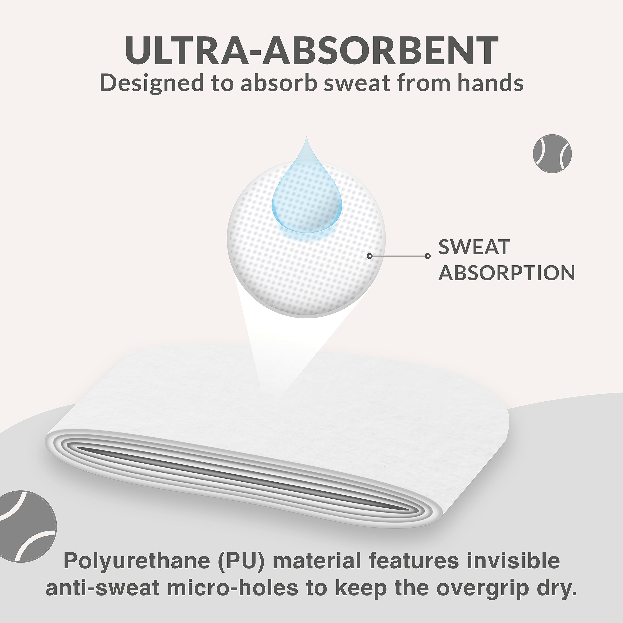 Palbea White Padel Overgrip - Pack Of 12 - Extra Grip & High Sweat Absorption - Non-Slip & Soft Touch - Perfect For Padel, Tenni