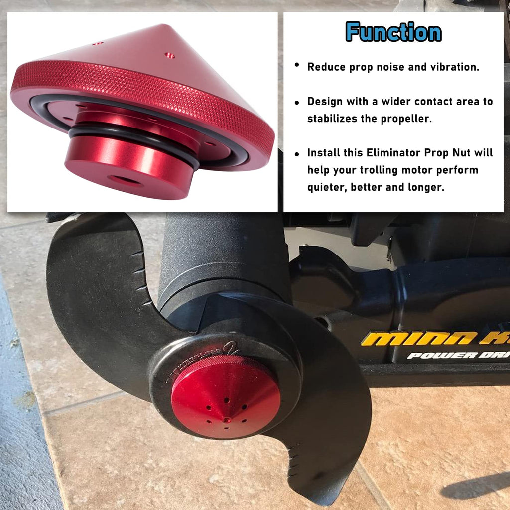Eliminator Trolling Motor Prop Nut Billet Aluminum Custom Fit For Minnkota 80, 101 And 112 Lb Models (Gfel-Mk-Bk-Dp).