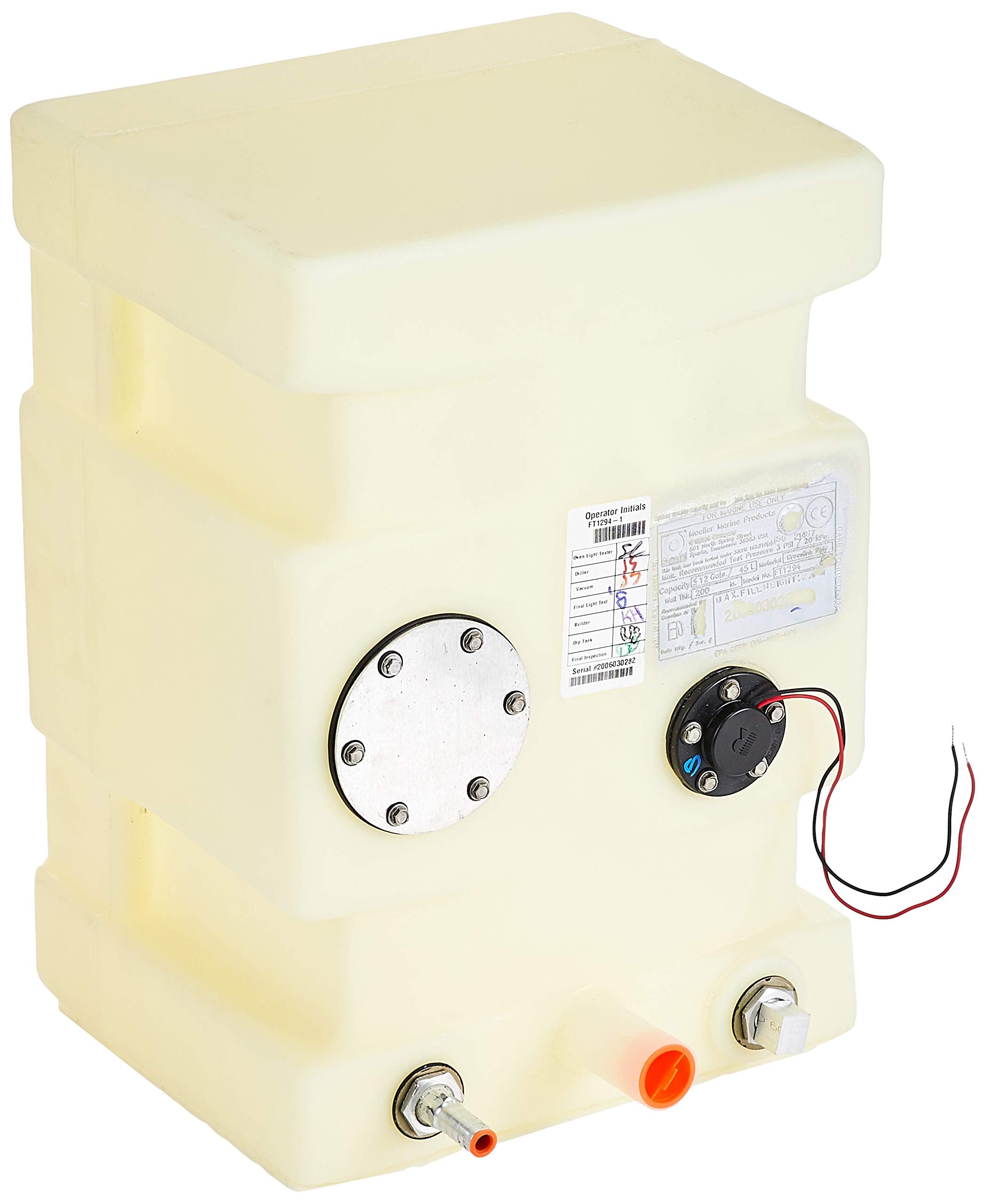Moeller Marine 032612, Below Deck Permanent Fuel Tank, 12 Gallon - 20.00 in. L x 14.00 in. W x 14.50 in. H