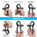 Niyikow 2 Pack Grip Strength Trainer, Hand Grip Strengthener, Adjustable Resistance 22-132Lbs (10-60Kg), Non-Slip Gripper, Perfe