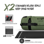 Yes4All Workout Sandbags, Heavy Duty Sandbags For Fitness, Conditioning, Mma & Combat Sports - Army Green - M