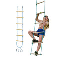 Trelines 7' Wooden Climbing Rope Ladder - The Ultimate Kids' Ninja Warrior Obstacle Course Accessory - Perfect For Enhancing A N