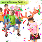 2 Set Inflatable Reindeer Antler Game, (2 Inflatable Antler, 12 Rings Reindeer Ring Toss) Inflatable Reindeer Antler Hat With Ri
