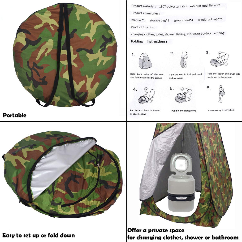Hongk- Privacy Tent- Pop Up Instant Tent Rain Shelter Tent Shower Toilet Bathroom Portable Changing Room For Beach Hiking Campin