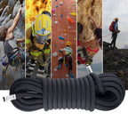 X Xben Rock Climbing Rope, Static Uiaa Mountain Climb Ropes, 10.5Mm 64Ft Black Mountaineering Climbing Gear For Rescue, Hiking,
