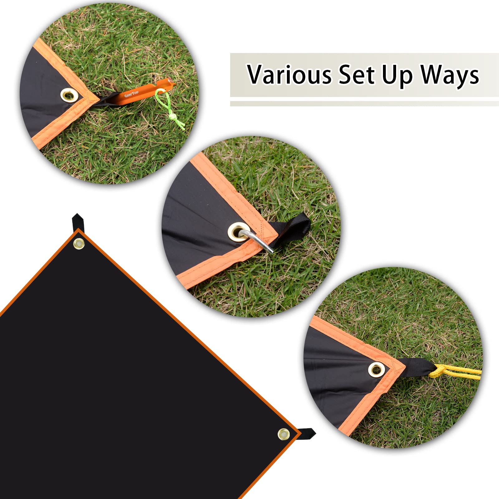 Geertop Ultralight Backpacking Tent Tarp Waterproof Tent Footprint Ground Sheet Mat With Storage Bag For Camping Hiking Picnic