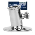 Five Oceans Boat Flag Pole Socket, Flag Pole Holder With Knob, Top Mount, Marine Grade Heavy Duty Stainless Steel, Fits 3/4 Inch