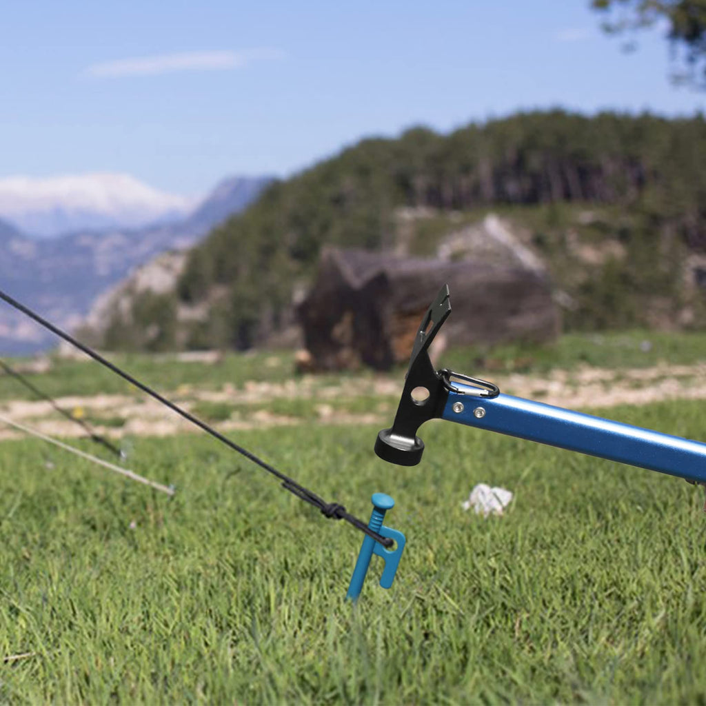 8 Pack Tent Stakes Heavy Duty 12 Inch Steel Tent Pegs For Camping Unbreakable And Inflexible-Blue