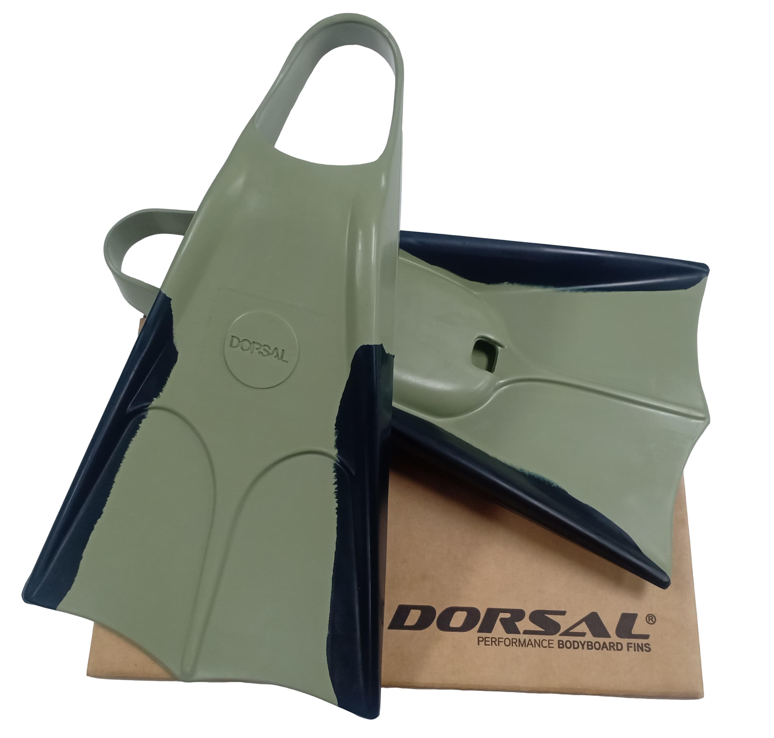 DORSAL Bodyboard Bodysurfing Floating Swimfins (Flippers) Green, Black Medium - Mens US Size 8.5-9.5