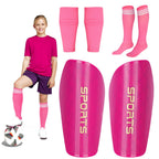 Soccer Shin Guards For Kids Youth Adults, Shin Pads Set With Shin Sleeves And Long Soccer Socks For Boys Girls Women, Lightweigh