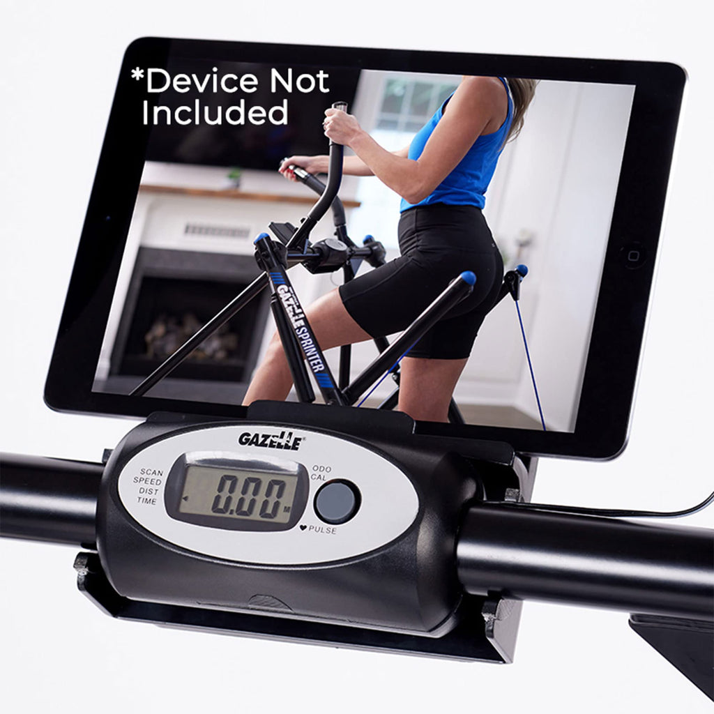 Gazelle Sprinter Cardio Home Training Exercise Machine With Hydraulic Resistance, Grip Pulse Fitness Tracker, & Smart Device Hol