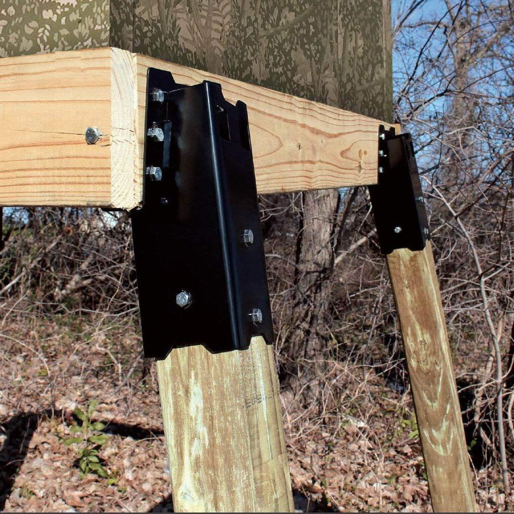 Hme High-Strength Welded Construction Durable Multi-Use Platform Brackets 4 Pack - For Use With Hunting Blinds, Play Sets, Tree