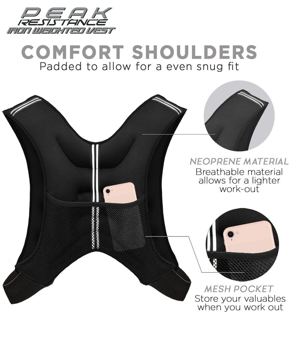 Aduro Sport Weighted Vest Workout Equipment, 4Lbs/6Lbs/12Lbs/20Lbs/25Lbs Body Weight Vest For Men, Women, Kids (16 Pounds (7.26