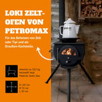 Petromax Tent Oven And Heater, Loki2 Portable Steel Cooking And Heating Source For Campsite And Outdoor Adventures