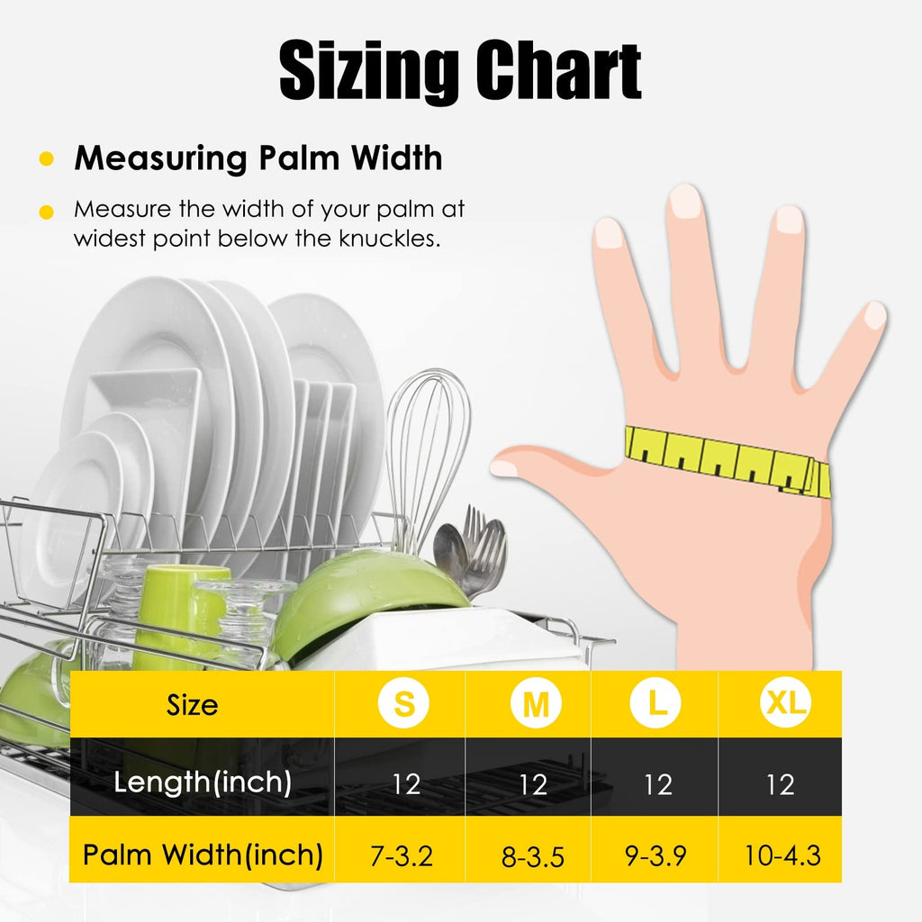 Iucge Rubber Cleaning Gloves Yellow 3 Pairs For Household,Reuseable Dishwashing Gloves For Kitchen(3,Small)