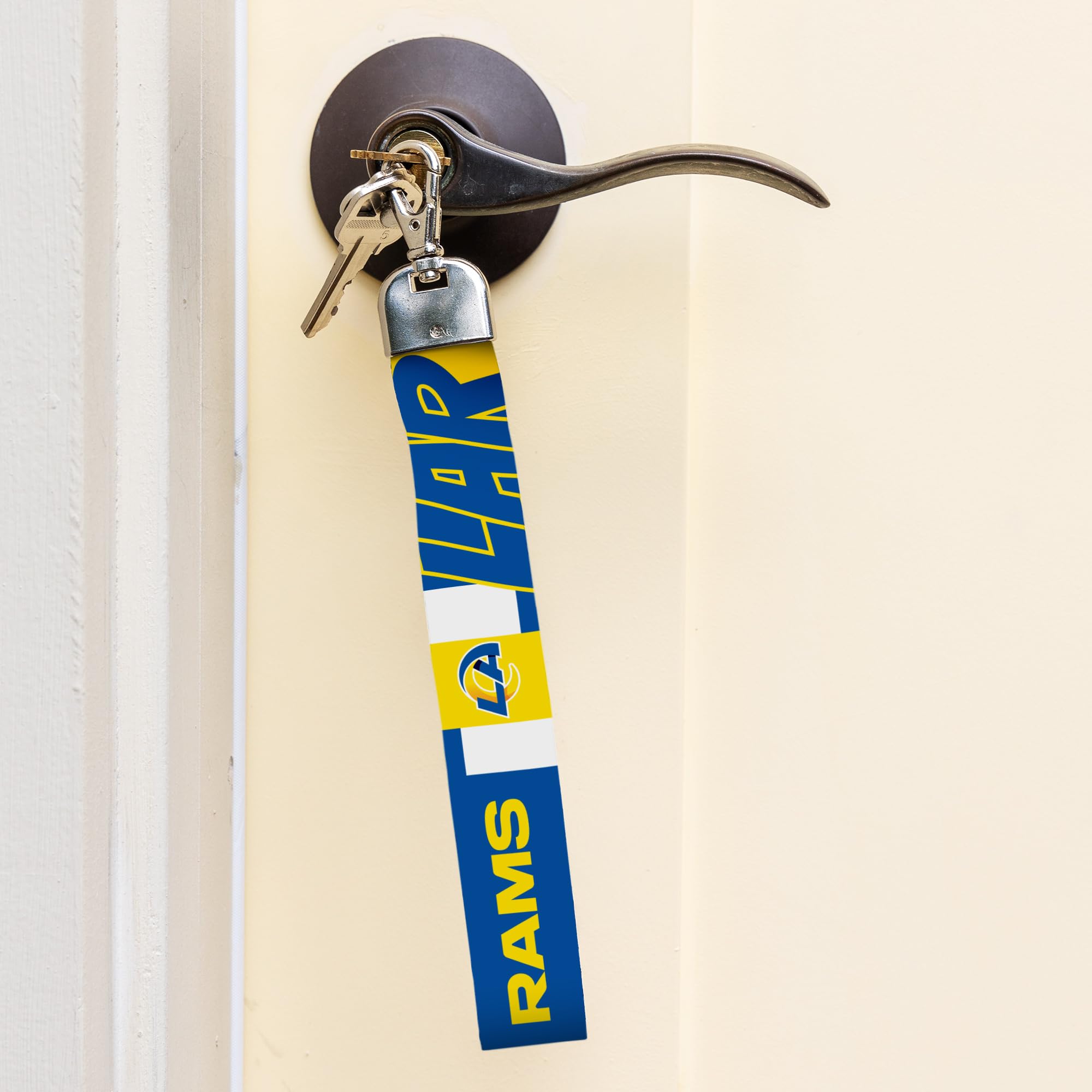 Rico Industries Nfl Football Los Angeles Rams Standard Wrist Lanyard Key Chain, Cute Wristlet Strap Keychain Holder For Women Me