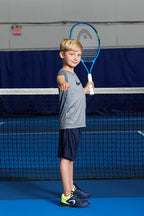 Head Speed Kids Tennis Racquet - Beginners Pre-Strung Head Light Balance Jr Racket , Frustration Free Packaging - 25 Inch, Blue