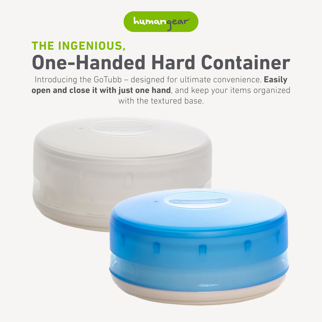 Humangear Gotubb  Hard Container  Easy Open  Food-Safe Material, Clear/Blue, Large