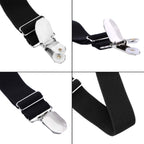 Boao 8 Pieces Elastic Adjustable Boot Straps Clips Pant Stirrups Elastic Leg Straps For Women And Men Favors (Black)