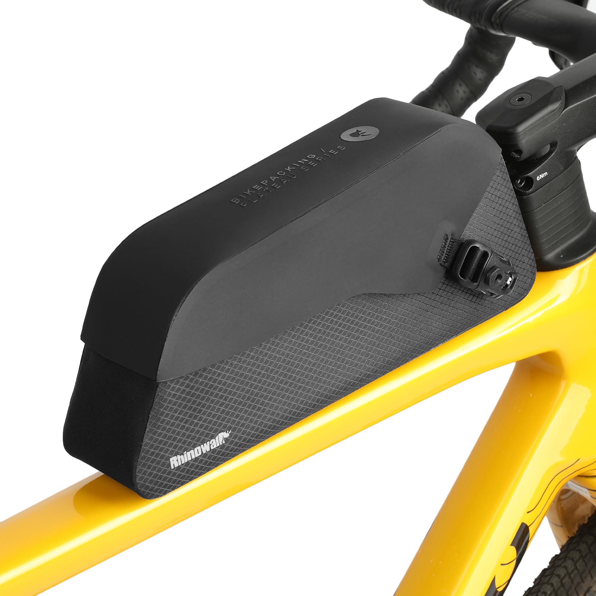 Rhinowalk Waterproof Top Tube Bike Bag IPX4 Magnetic Closure Frame Pack Slim Profile Fits Road Mountain Bike 1.3L
