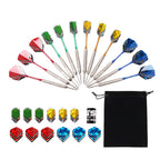 Gse 12 Pcs Of 24 Grams Steel Tip Darts, Professional Darts Metal Tip Set, Metal Darts For Dartboard With Extra Flights, Dart Sha
