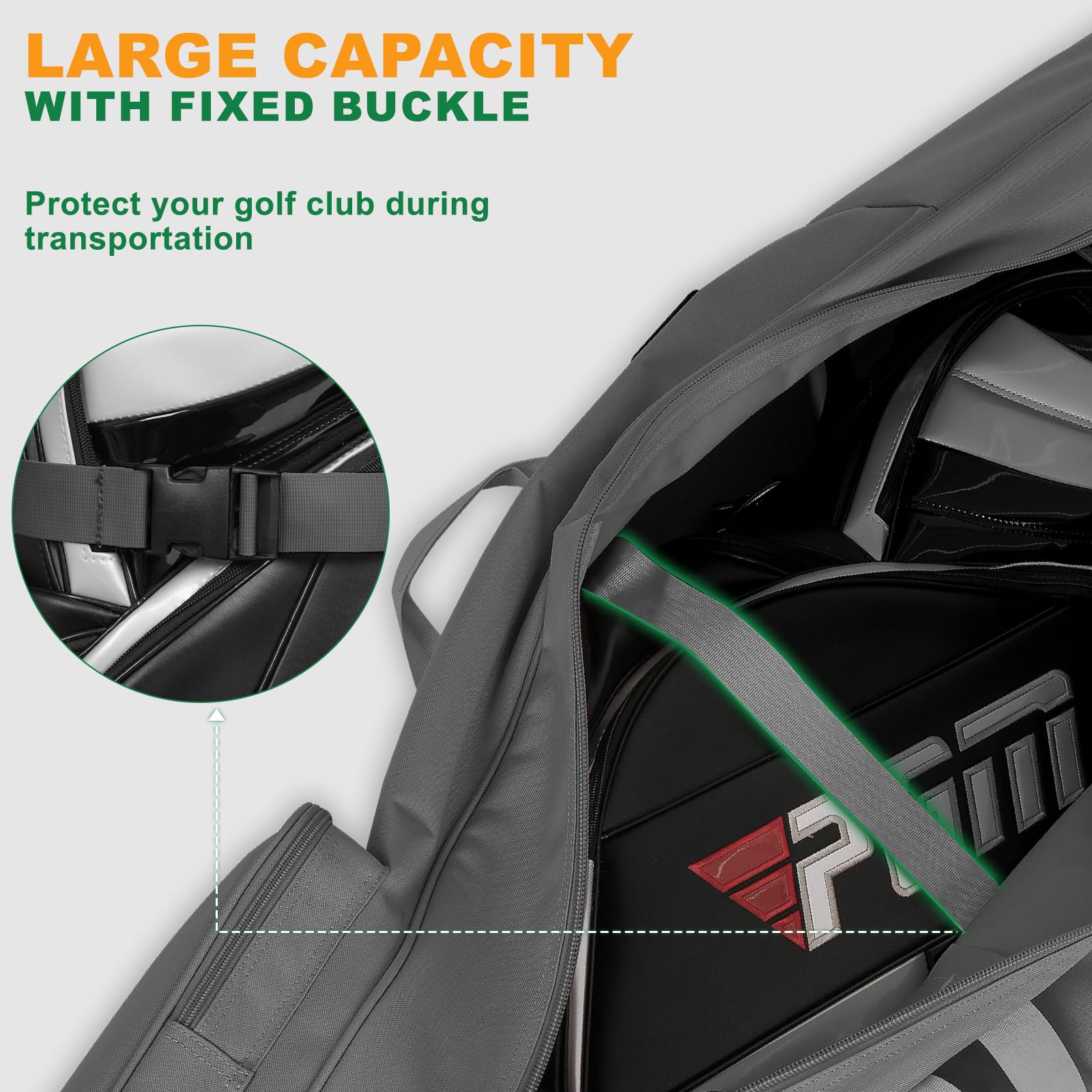 Darekuku Soft Sided Golf Travel Bag For Airlines With Wheels, Foldable Golf Club Travel Cover With Support Rod For Extra Protect