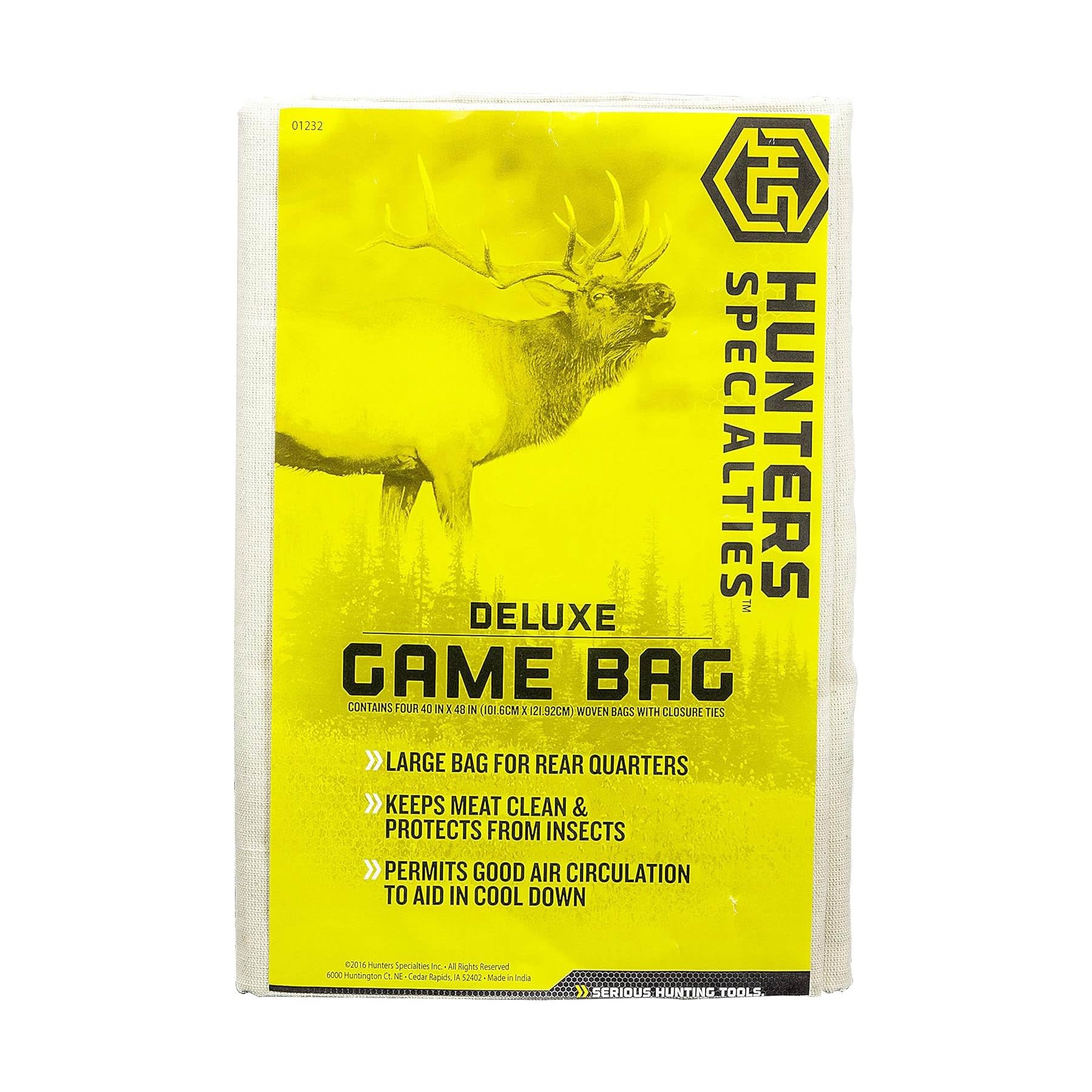 Hunters Specialties Game Bag | Deluxe Size Reusable Washable Heavy-Duty Canvas Field Dressing Game Bags, 40 X 48