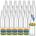 Tioncy 120 Pcs Ring Toss Game Outdoor Carnival Games Backyard Adults Fun Target Toys Glass Bottles with Mixed Color Rings Hoops 