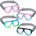 Flutesan 4 Pcs Kids Swim Goggles with Nose Cover Elastic Strap Diving Swim Mask Swimming Goggles for Kids No Leaking Waterproof 