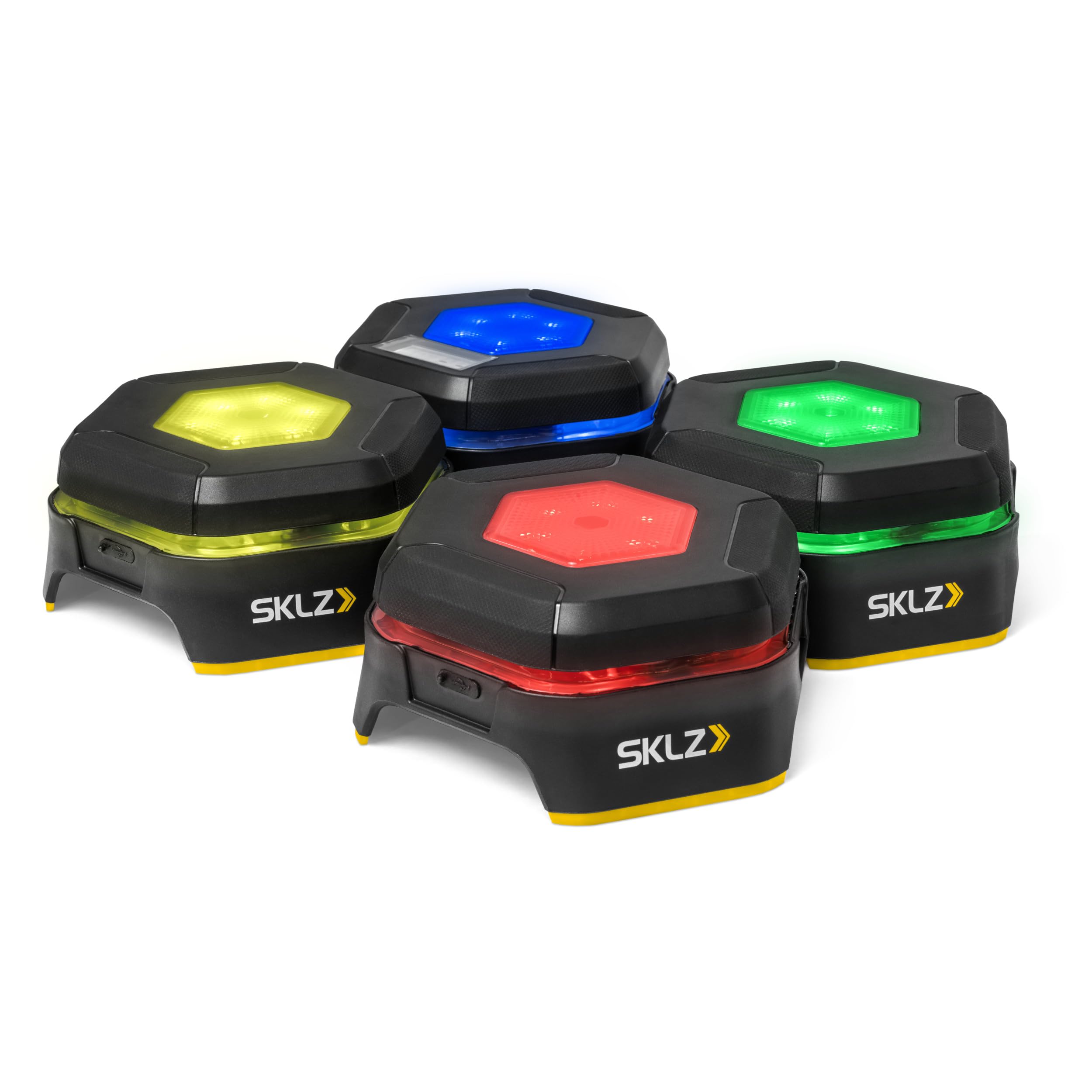 SKLZ Reactive Flash LED Training Pods - Reaction Time, Agility, and Cognitive Training Tool with 4 Games - Multi-Directional Act