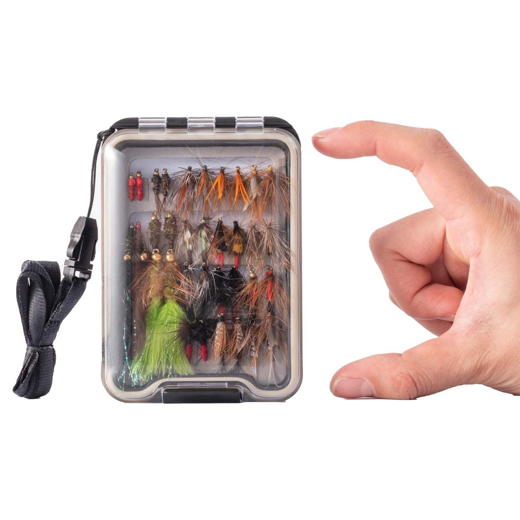 Ansnbo 36 Pcs Fly Fishing Flies Kit, Hand Tied Trout Bass Fly Assortment With Fly Box, Dry Wet Nymph Flies Streamers Fly Fishing
