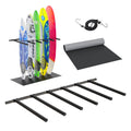Lxvooee Vertical Surfboard Rack For Wall, Surfboard Wall Mount With Bungee Cord And Rubber Mat, Metal Garage Surfboard Stand Wal