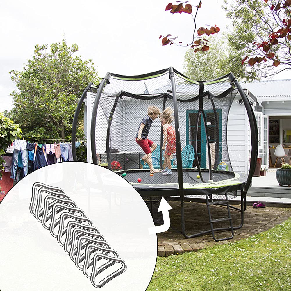 Mofuca 10Pcs Triangle Rings, Trampoline Mat Triangle Rings Trampolines Accessories V-Rings, Quick Connected(Triangle Ring)