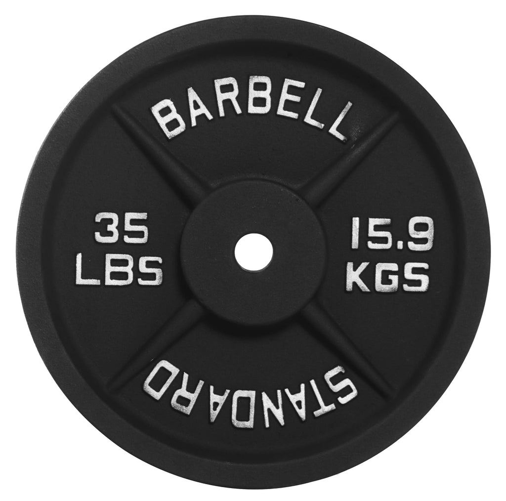 Fitvids Cast Iron Plate Weight Plate For Strength Training And Weightlifting, 1-Inch Center (Standard), 35Lb (Single)