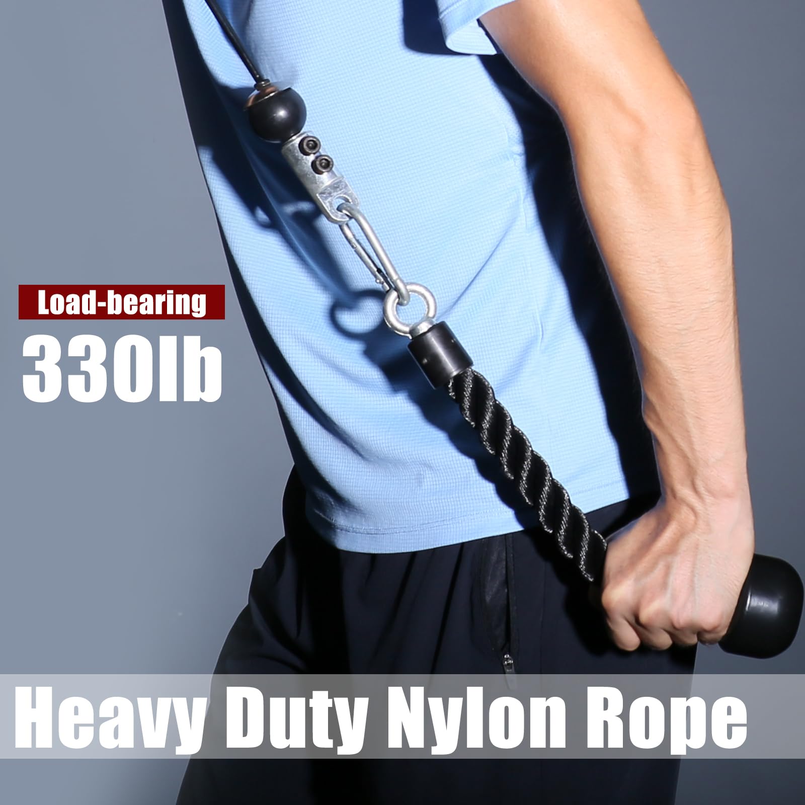 Syl Fitness Tricep Rope Pull Down Attachment, Single Grip Exercise Rope For Cable Machine Gym Pulley Workout