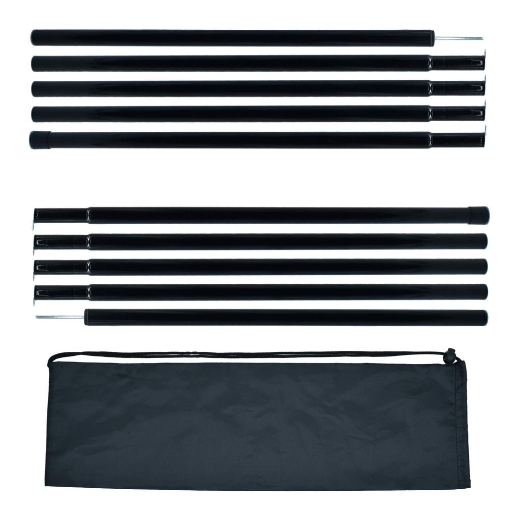 Batdiyow Adjustable Tent Poles Steel Rods For Tarp Canopy Camping Replacement Set Of 2 (Black)