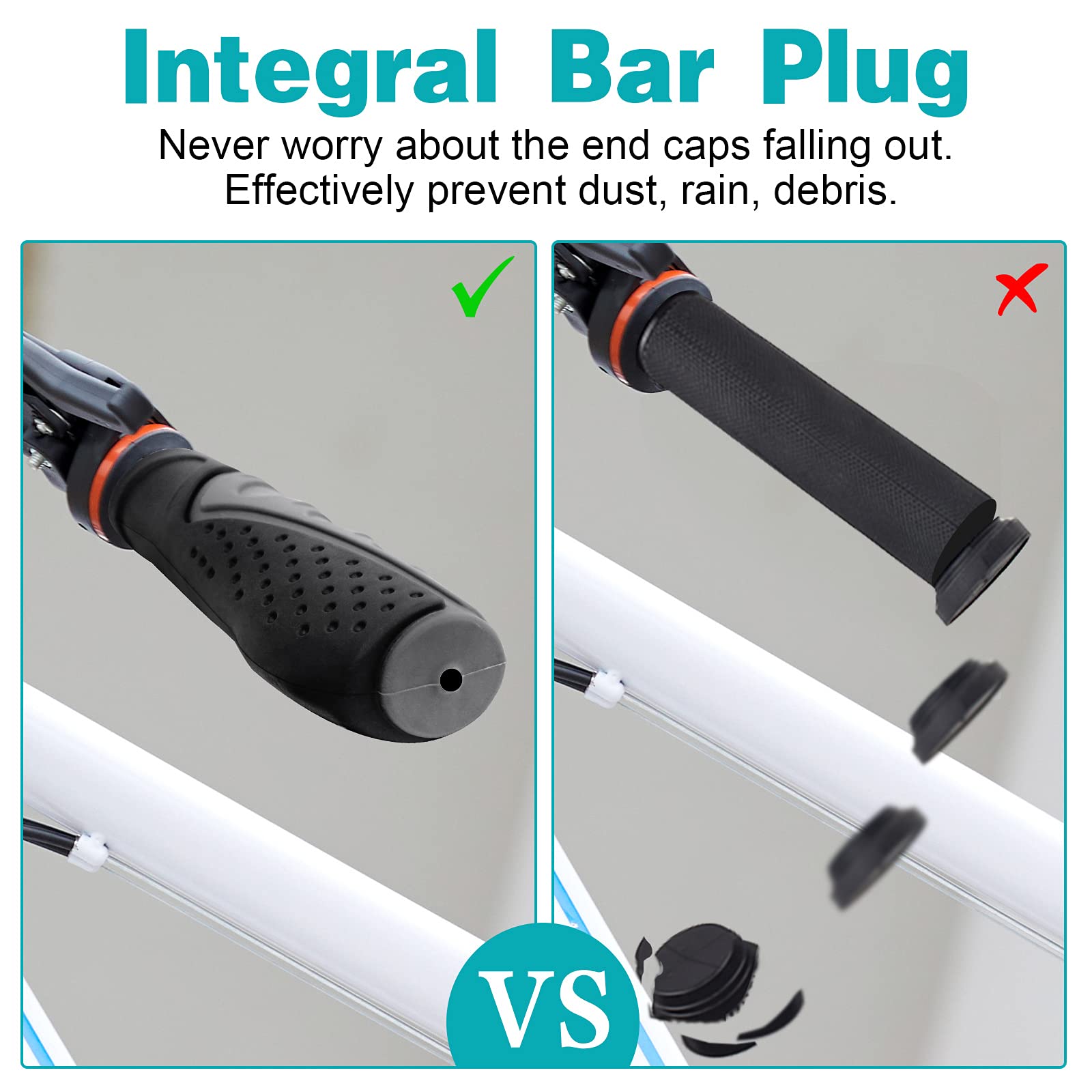 Trelc Antislip Bicycle Handlebars Grips Protector For Bicycle/ Mountain Bike/ Road Bike/ Folding Bike (Black+Grey)