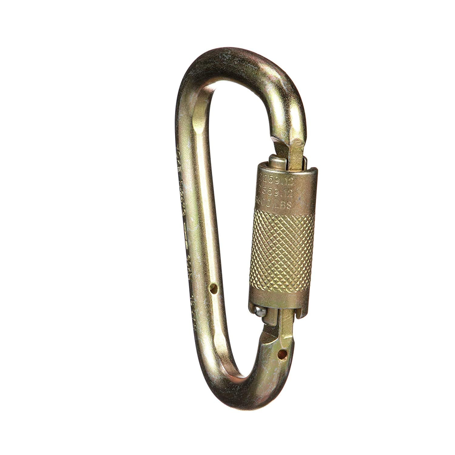 Msa 10089207 Carabiner - Gate Opening: 1'' (25Mm), Length: 4.803'', Lock Type: Auto-Locking With Pin, Material: Steel, Color: Ba