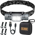 SLONIK Rechargeable Headlamp for Adults - 1000 Lumens Super Bright 60 ft Beam LED Flashlight - Lightweight, Heavy-Duty, IPX4, Wa