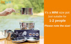 Begrit Backpacking Camping Cookware Mini Picnic Camping Cooking Mess Kit With Pot And Pan Set For Hiking 8Pcs Set