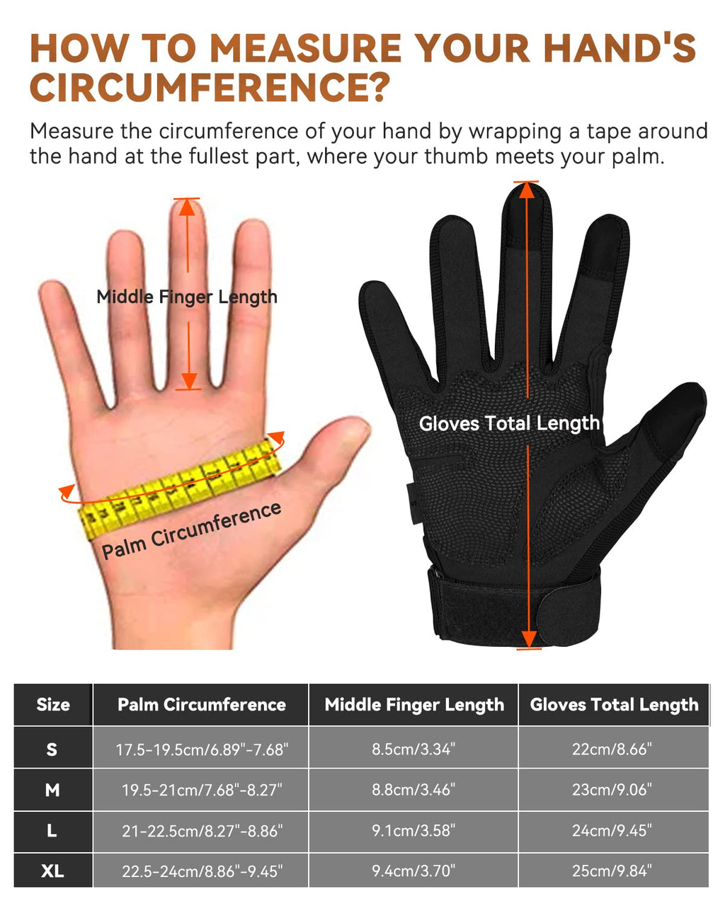 KUMGIM Outdoor Touchscreen Gloves for Work Motorcycle Climbing Hiking Black