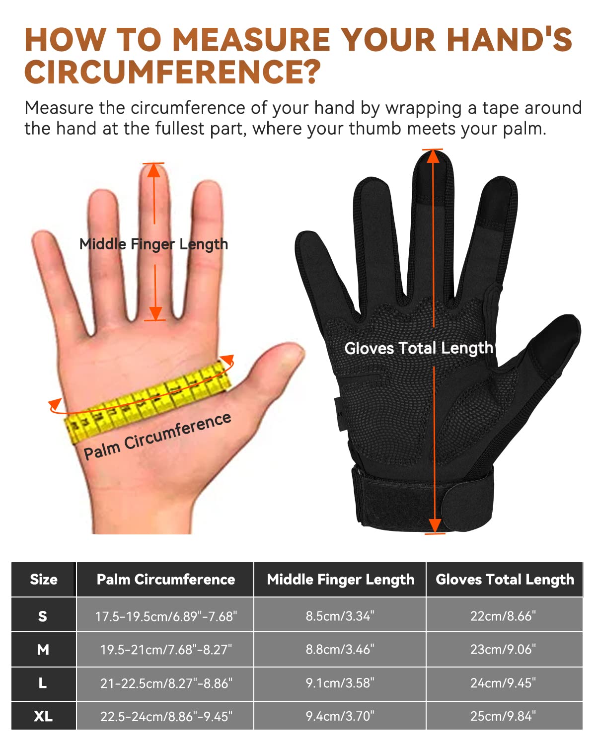 KUMGIM Outdoor Touchscreen Gloves for Work Motorcycle Climbing Hiking Black