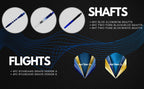 Shot Taker Co. Est. 2017 6Pc Steel Tip Darts Set - Professional Darts For Dartboard - Includes Barrels + Plastic/Aluminum Shafts
