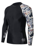 HUGE SPORTS Men s Splice UV Sun Protection UPF 50+ Skins Rash Guard Long Sleeves(Split, XL)